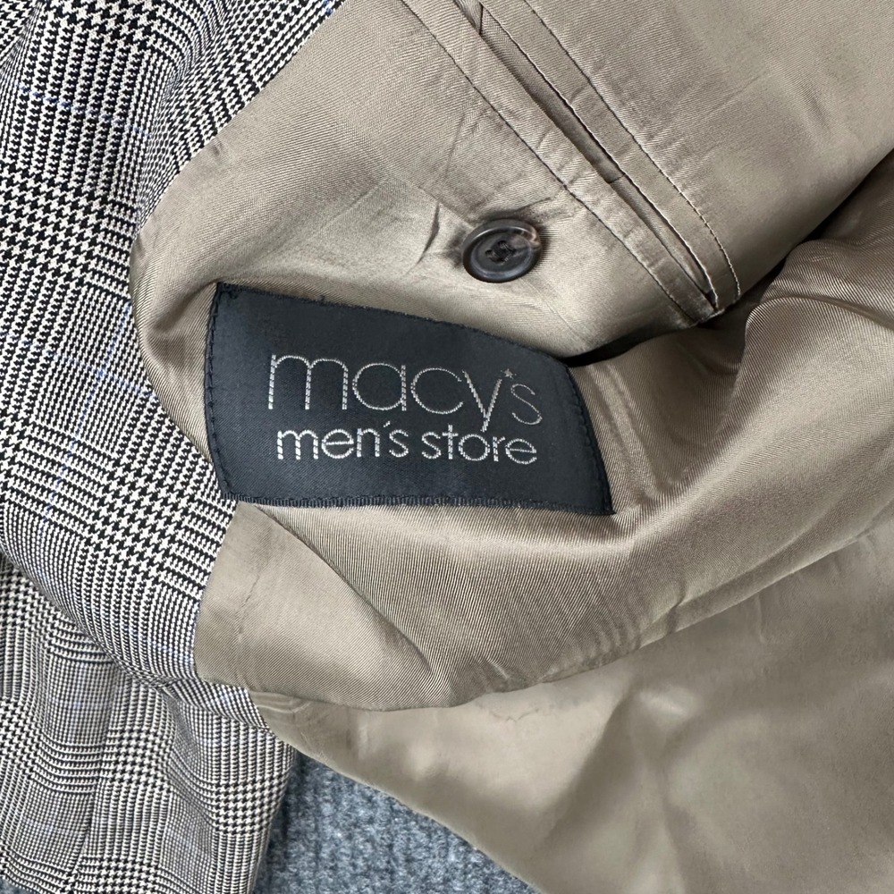 Lauren Ralph Lauren Mens Sport Coat 48L Gray Prince of Wales Wool Check - Picture 5 of 12